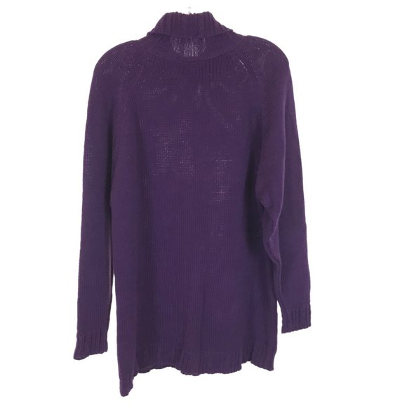 NWT Womens Size XL LL Bean Purple Pure Cotton Pullover Turtleneck Knit Sweater - Picture 3 of 3